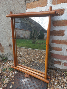 Miroir bambou vintage